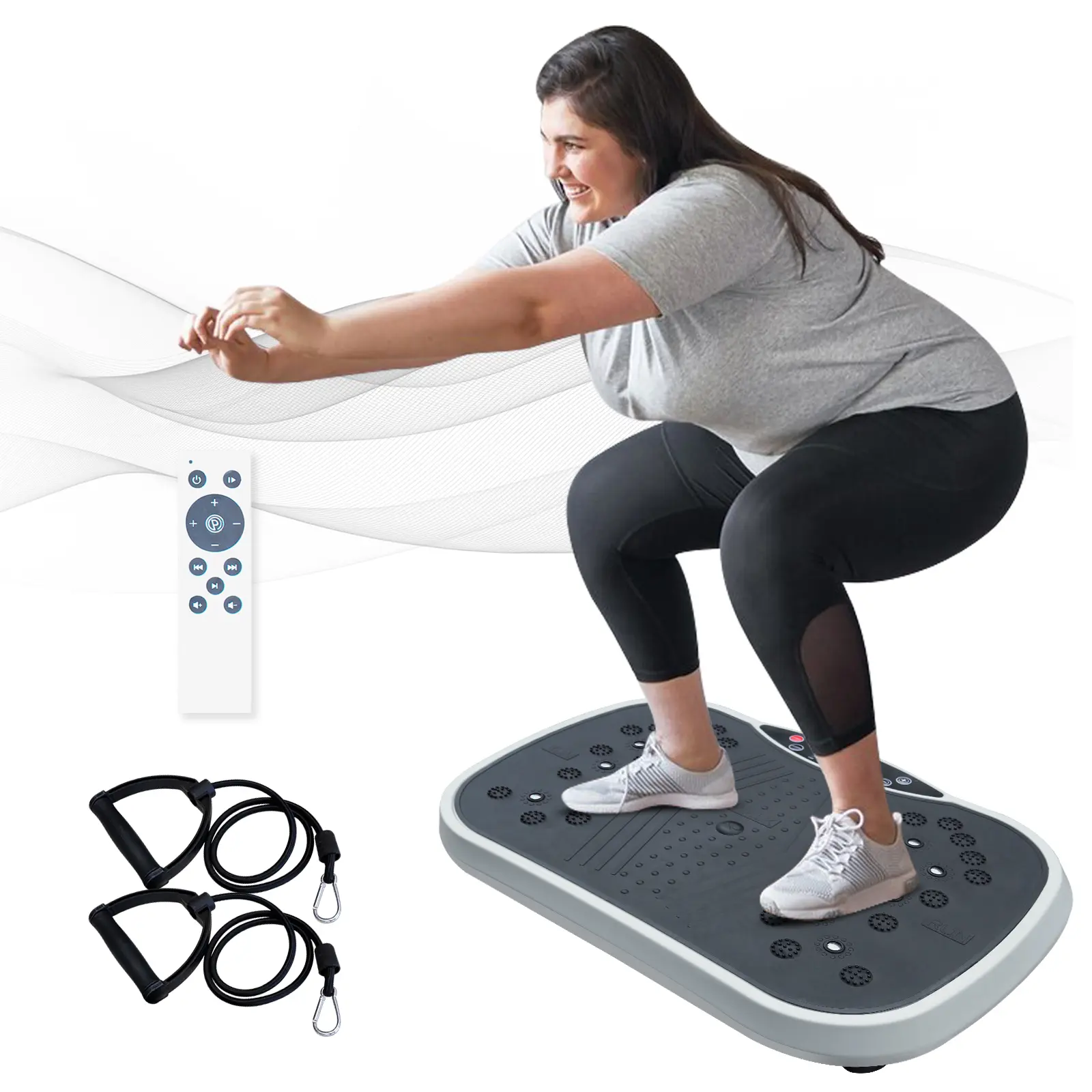 FIZCKEOM Vibration Plate Machine - Compact Full-Body Workout Platform with Adjustable Speed, Remote Control for Home Gym Fitness