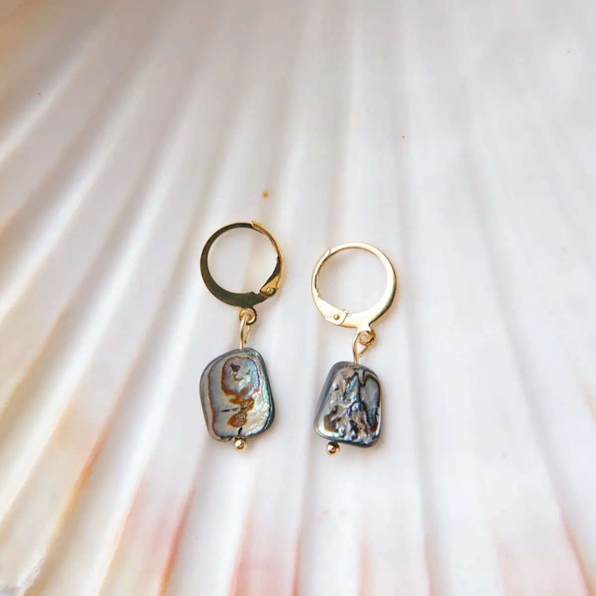 Abalone Shell Hoop Earrings for Women - Fashion Accessory