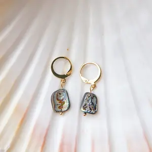 Abalone Shell Hoop Earrings for Women - Fashion Accessory