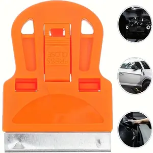 Mini Razor Blade Scraper, Portable, Durable, Compact, Safety Features, Remove Stickers, Old Glue, Glass & Car Window Film Adhesive Remover, Scrapes Paint, Labels, Debris, Removal, Scraping, Tool