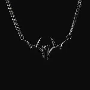 Sukuna Inspired Necklace, 44cm Titanium Steel Pendant Necklace with Chrome Finish, Anime Style Statement Jewelry, Detailed Marking Design for Daily Wear, Cosplay and Gift Giving