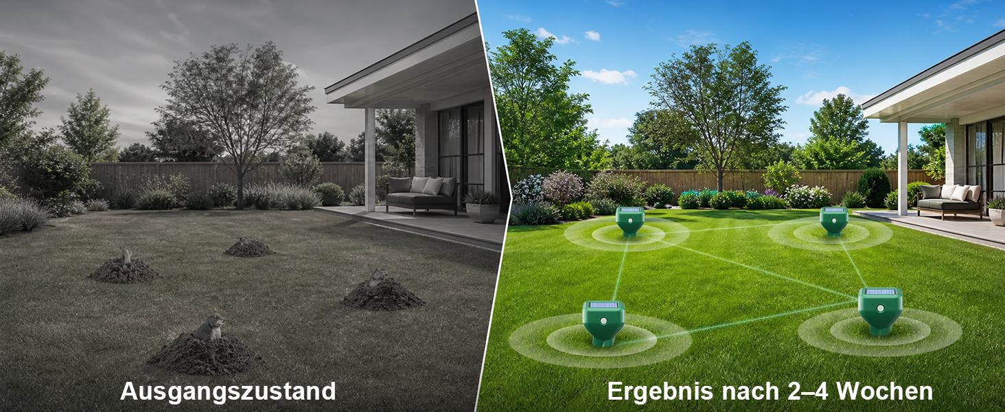 4/6/8 Pack Waterproof Solar-Powered Ultrasonic Pest Deterrent for Outdoor Yd, Lawn & Garden - Repels Mole, Snake, Gopher, Vole, Rabbit, Skunk & More, Animal Deterrence, Multiple Packs