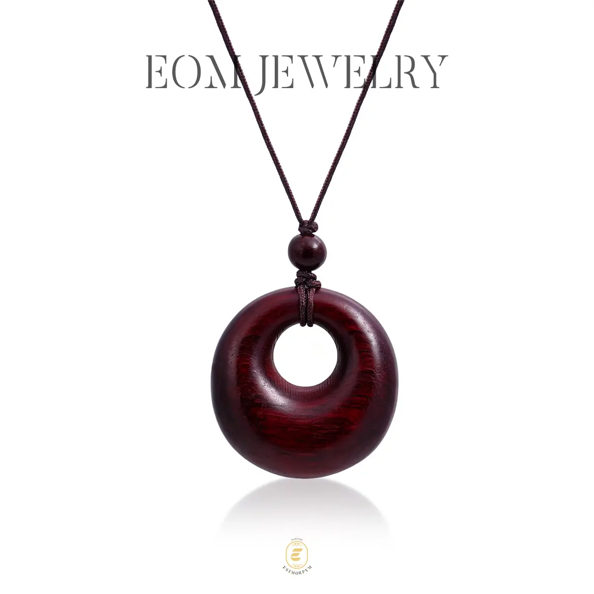 Nature Pulse Wood Pendant Necklace Series Aesthetic Red Sandalwood Ebony Necklace Collection Wedding Engagement Anniversary Valentine's Day Birthday Gift Daily Wear