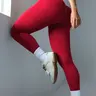 High-Waisted Tummy Control Yoga Pants for Women, Seamless Ribbed Fitness Wear, High Elastic Activewear, Breathable Quick-Dry Sport Tight Pants, High Waist Sportswear