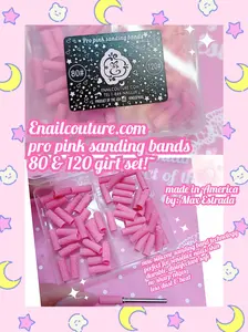 Pro Pink Sanding Bands silicone sanding Bands for Nail Drill 50 Pcs Small Sanding Bands 120 Fine Grit 80 Course Nail File for Acrylic Nails Gel Removing Shaping Manicure Nail Salon Use Pink