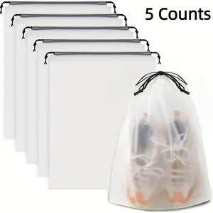 Durable Shoe Bag, 5 Counts/set Portable Dustproof & Waterproof Drawstring Pouch, Shoe Storage Bag for Men & Women, Travel & Golf Accessories, Shoes Bag