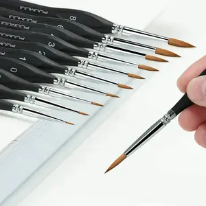 Fuumuui 10pcs Professional Sable Detail Brushes, Artist Bundle Diy Art Painting Drawing Supplies Art Student School Craft Materials Supplies