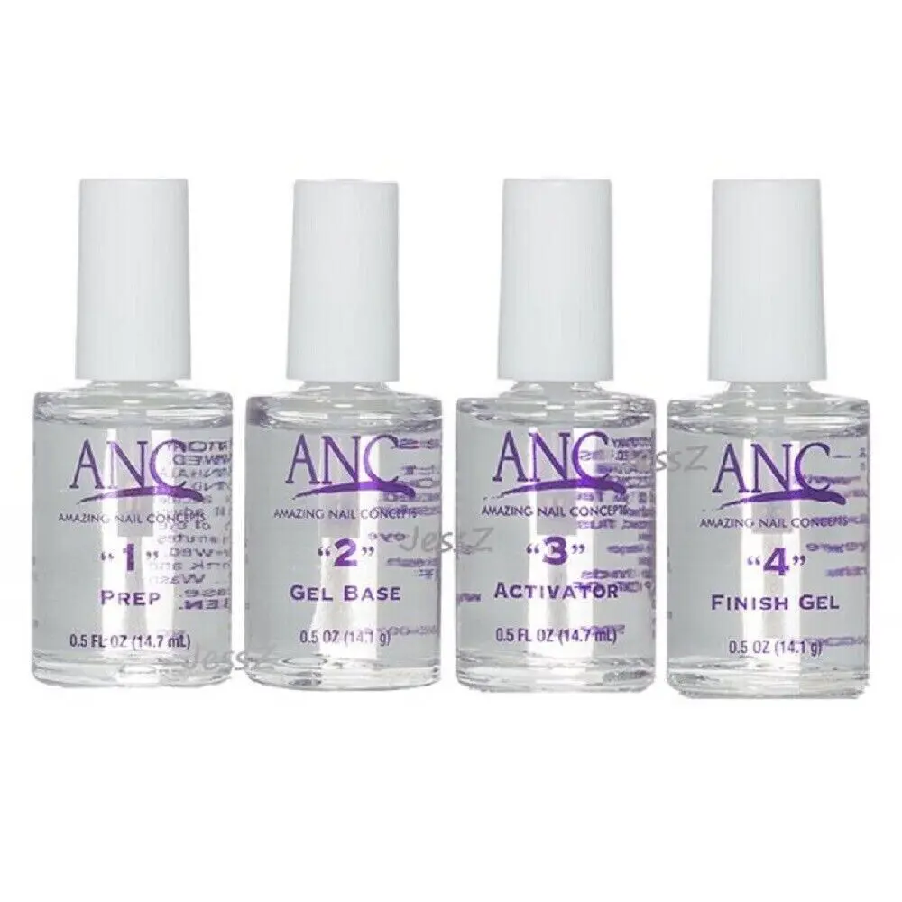 ANC NAIL Dip Powder Liquid System (#1-#4, 0.5oz/14.7mL Each, 4 Bottles) - Durable Cosmetic for US Dip Powder Nails, Polish, Nail Polish, Manicure