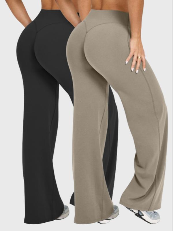 Women's High Waist Bell Bottoms Casual Flare Leg, Fall Winter Sporty Pants, Tummy Control Butt Lifting, High Elasticity Outdoor Casual Wear