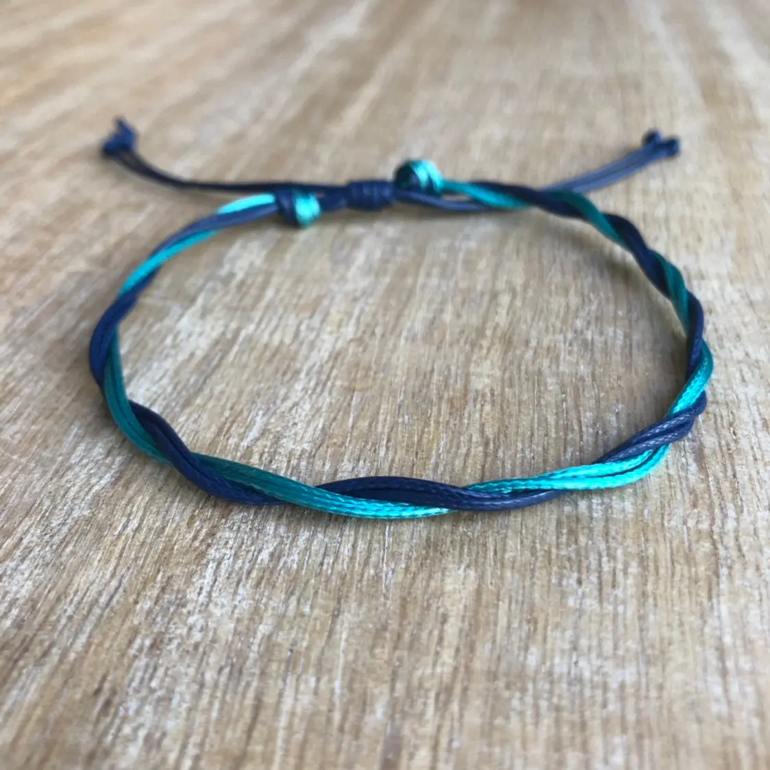Anklet Navy Teal Braided Wax String Waterproof Beach Jewelry Adjustable Women Men