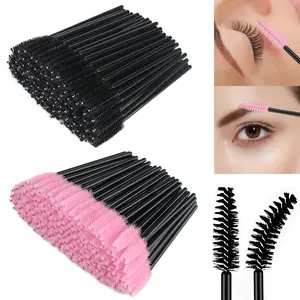 50pcs Disposable Eyelash Spoolies Brush Mascara Applicator Lash Wand Lashes Brush Eyebrow Spooly for Extension, Durable