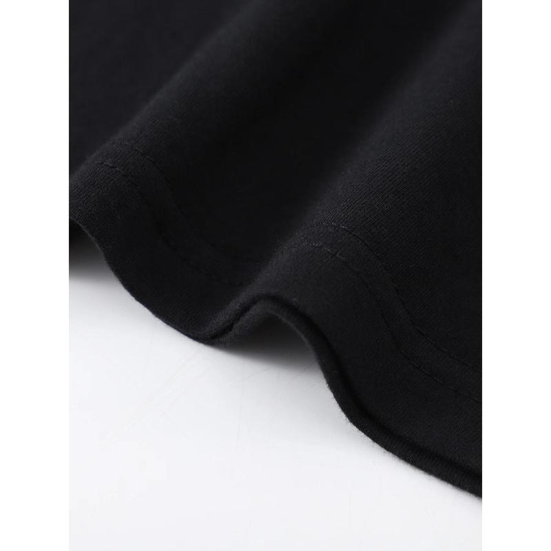 Black Cotton Short-sleeved Top New European and American Street Trend "I love Hyunjin" Printed Loose Casual Short-sleeved T-shirt Round Collar