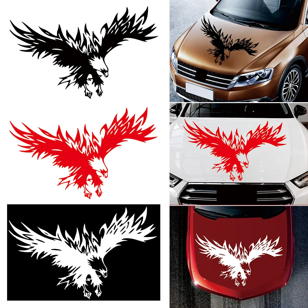 Practisol Eagle Decal 1 Pack Car Graphics Vinyl Sticker Decals for Car/Truck, Universal Car Hood Body Side Rear Window Stickers (Red)