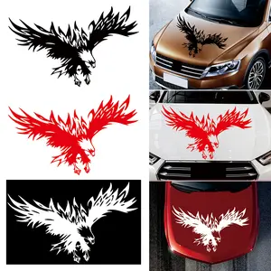 Practisol Eagle Decal 1 Pack Car Graphics Vinyl Sticker Decals for Car/Truck, Universal Car Hood Body Side Rear Window Stickers (Red)