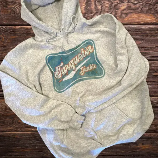Westernn Turquoise junkie gray hoodie, sweatshirt and T-shirt, western clothing, western outfits women, western tops, vintage graphic tee, unisex tee