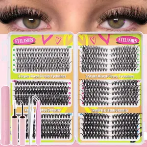 AYRMILLA 580 clusters 30D/40D/50D mixed false eyelash kit (8–16 mm) — a must for everyday wear and parties; lengths can be mixed! Sealed makeup tool for applying false eyelashes; glue applicator accessory; easily create a glamorous look anytime, anywhere;