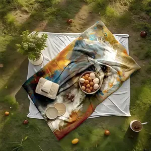 1 piece Cute Schnauzer Warm Portrait themed flannel blanket - Modern design flannel blanket, suitable for sofas and beds, all-season use, super soft and comfortable, digital printing, 100% polyester material, machine washable, suitable for camping