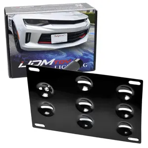 iJDMTOY No Drill Front Bumper Tow Hook License Plate Mounting Bracket Adapter Kit For 2016-up Chevrolet Camaro 6th Gen