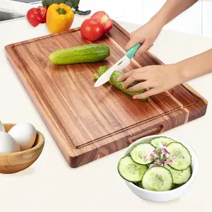 24 Inch XXL Extra Large Chopping Board for Kitchen, Countertop Cutting Boards, Carving Board for BBQ, Turkey, Meat, Butcher Block Large Charcuterie Board with Handles, Juice Groove