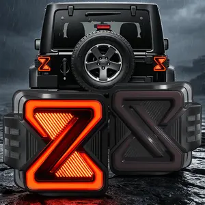 OKSIWA LED Tail Lights Fit For 2007-2018 Jeep Wrangler JK JKU Sport/Sahara/Rubicon, with Starting Dynamic Animation,Unique Shaped Design