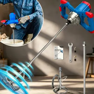 Multifunctional Heavy Duty Electric Mixer, High Power Industrial Stirrer, Even Mixing, Widely Used for Cement, Paint, Mortar & Putty