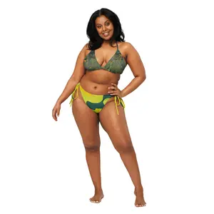 Black Eyed Susan Sunshine Camo  print recycled string bikini