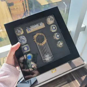 2025 NEW World Series Baseball Championship Trophy Set, Dodges Beautiful Display Box, Perfect Sports Award Replica, Ideal Gift for Baseball Fans