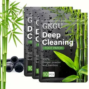 10 PCS Deep Cleaning Foot Patches with Natural Ginger Powder and Bamboo, Soothing Daily Foot Care for Stress Relief & Better Sleep