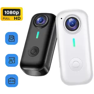 Thumb Action Camera with  Mic, Hands-Free Wearable  HD 1080P Camera for Cycling and Vlogging,Compatible with iOS and Android, Sports Camera