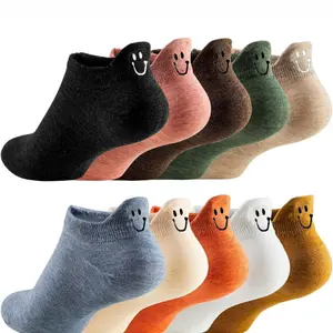 10 Pairs Kawaii Women’s Embroidered Ankle Socks – Soft Stretchy Cotton Low Cut Socks, Breathable Ruffled Edge, Pastel Colors, Lightweight Casual Aesthetic Style