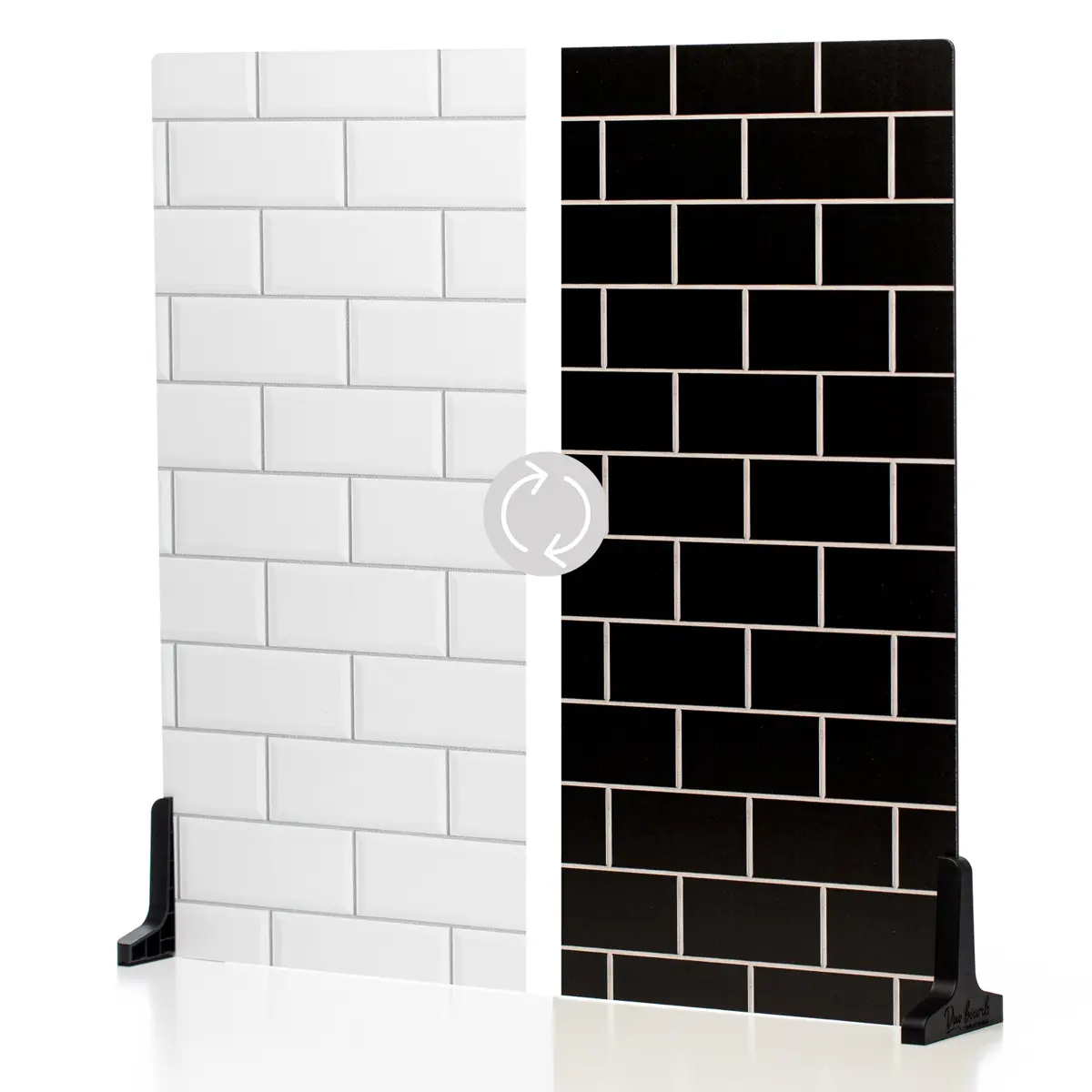 V-FLAT WORLD Duo Board - 24x24" Double Sided Surface Board, White/Ebony Subway Tile