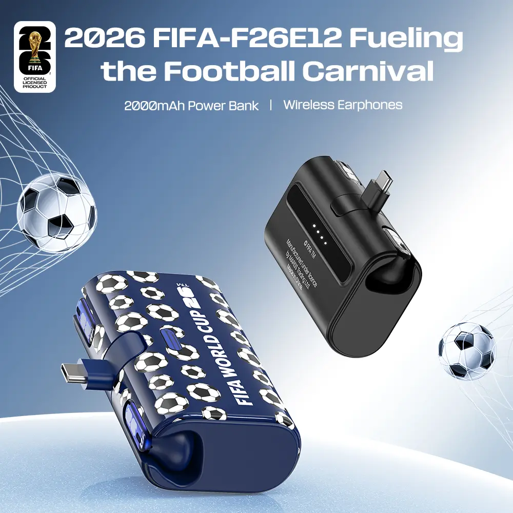 FIFA World Cup 2026 E12 PowerBank Earbuds ,Wireless Bluetooth Stereo In-Ear Headphones,High-Quality Sound Sports Earphone,Ultra-Long Battery Life Charge Anytime