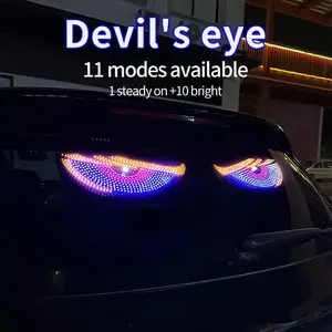 2pcs Devil's Eye LED Car Lights Set - USB-Powered, 11 Modes, No Wiring, Easy Installation, Cool Aesthetic Decoration for Cars/Trucks, Ideal Driver Gift