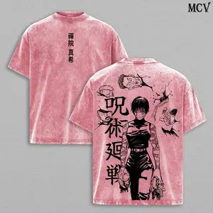 Maki Zenin Tee Washed – Jujutsu Kaisen Vintage Washed & Acid Wash Heavy Cotton Oversized Anime Manga T-Shirt & Hoodie, Dark Aesthetic Double Printed Retro Unisex Streetwear Graphic Top, Heavenly Restriction Edition 0GM