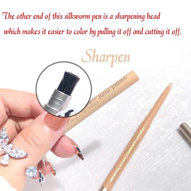 Glitter Eyeshadow Pen Pearlescent Matte Diamond Eyeliner Pen Waterproof Highlight Brighten Silkworm Makeup Pencil Shiny Eyelids Lipliner Flawless Silky Cosmetic Shimmer