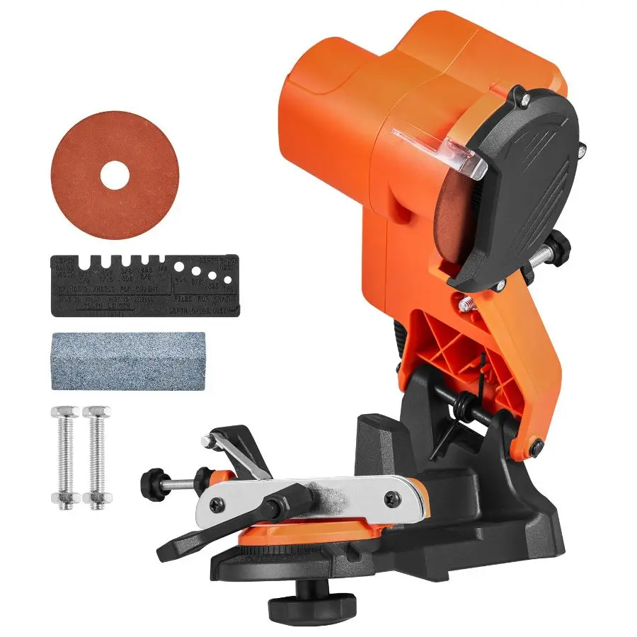 VEVOR Electric Chainsaw Sharpener, 85W Power Bench Tool with 5000RPM High-Speed Spin, 2 Grinding Wheels for Woodworkers, Logging (Father's Day Gift), Fathers Day