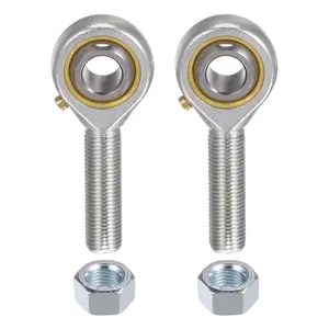 2pcs POSB6 Male Rod End Bearing 3/8 Inch Bore and 3/8-24 Right Hand Thread, Self-Lubricating Joint Rod Ends, Includes Jam Nut