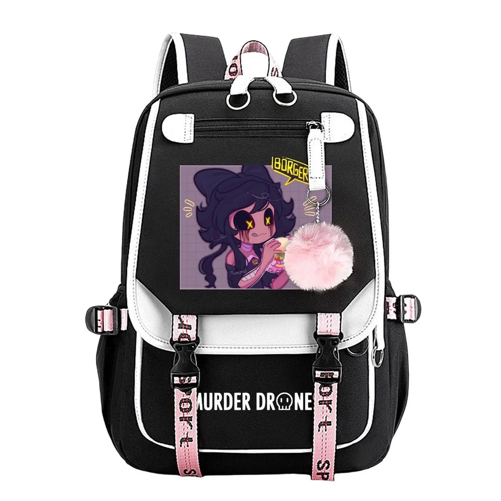 Murder Drones Trendy Youth Laptop Backpack – Large-Capacity Travel & School Bag for Commuting, Camping & Daily Use, Durable Stylish Design, Perfect Gift for Boys & Girls 11.4” × 18.1”