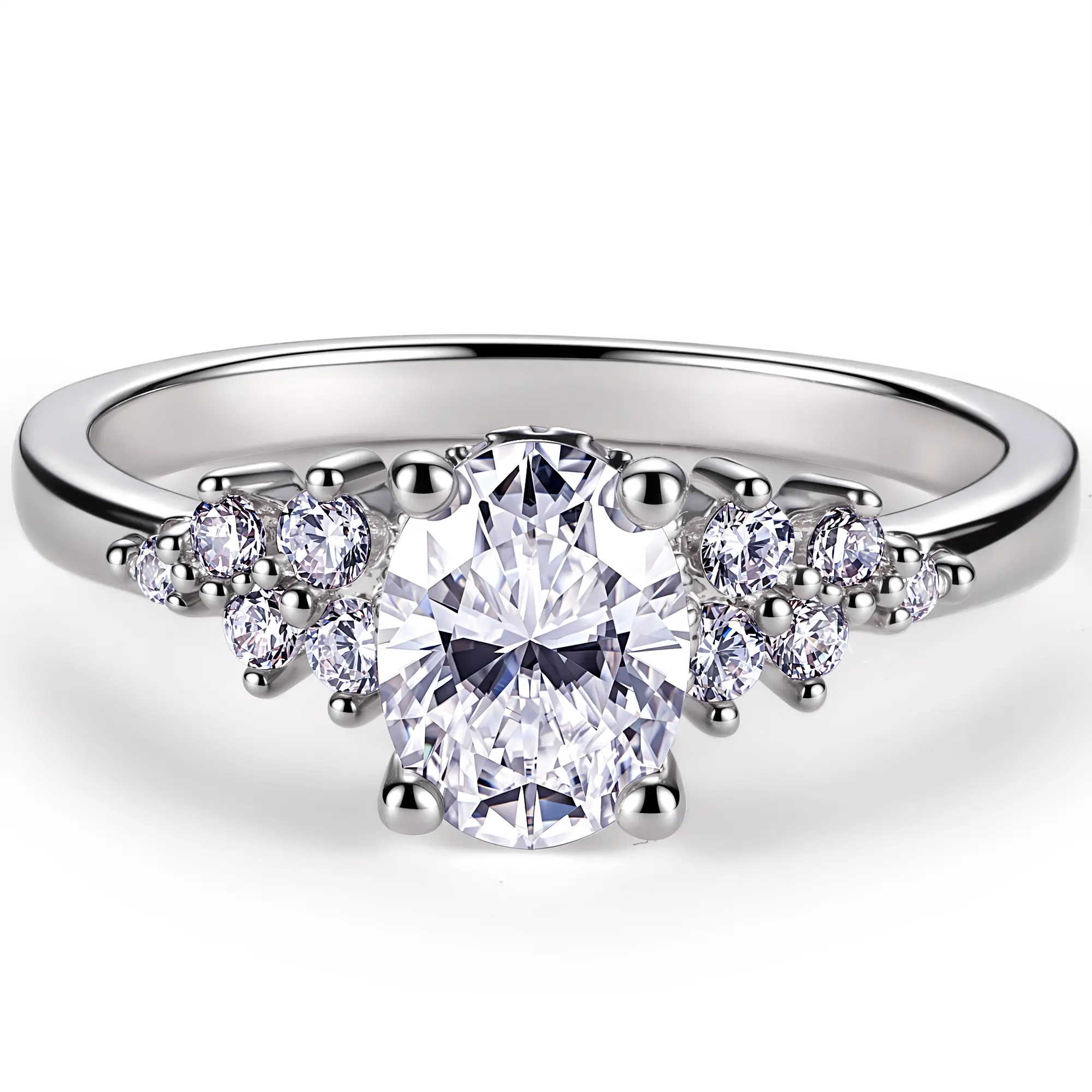 CICIKALEO 1.5CT Oval Cut Moissanite Rings for Women 18K Gold Plated Lab-Created Engagement Wedding Gifts for Her #Summervibes