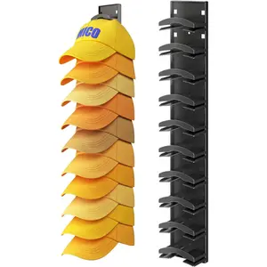 Multi-layer wall-mounted hat racks, each holding up to 10 hats. Hanging hat rack for wardrobe doors and wall decorations. Wall Mounted Organizer