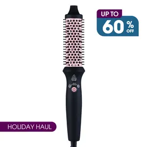 【your choose!】 Negative Ion Single Thermal brush ，portable travel curling Iron with 3 heat settings,ptc heated round brush for women & girls wavy thermal brush negative single thermal hot tool 25-inch professional easy comfort Hair Straightener Comb