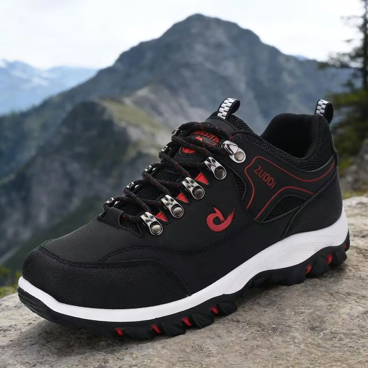 Men's Outdoor Rubber Sole Athletic Shoes - Waterproof, Breathable, Anti-Slip, Wear-Resistant Hiking Sneakers with Breathable, Low-Top, Sneaker, Sports-Inspired, Technical Casual Trainer Designs, Breathable Casual Trainers, Low-Top Casual Trainers