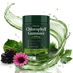 Chlorophyll Gummies Super Green with Wheat Grass,Sea Moss, Unfiltered ACV, Elderberry, Echinacea, ZincComplex & Vitamins D3, C, E, B12 for Natural Deodorant,Immune & Digestion Support, 30 Gummies