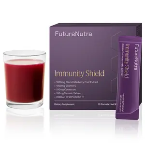FutureNutra Immunity Shield Elderberry Powder Drink Mix – Vitamin C + Probiotic Blend + Colostrum & Turmeric Extract, Daily Immune Support Supplement, 30 Packets, Berry Flavor, Easy Mix Sachets