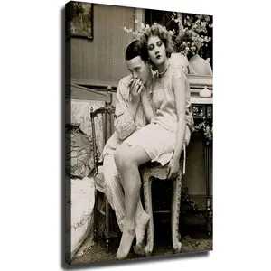 Young Couple, 1920s, Flapper Girl Art Poster Vintage Decorative Canvas Wall Posters and Art Picture Print Modern Family Bedroom Decor Posters (12*18inch-Unframed) Pack