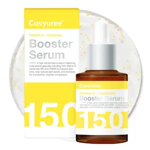 [Cosyuree] Vitamin C + Ceramide NP Booster Serum for Brightening, Even Skin Tone & Skin Rejuvenation | Capsule Ampoule | Korean Skincare Antioxidant Formula