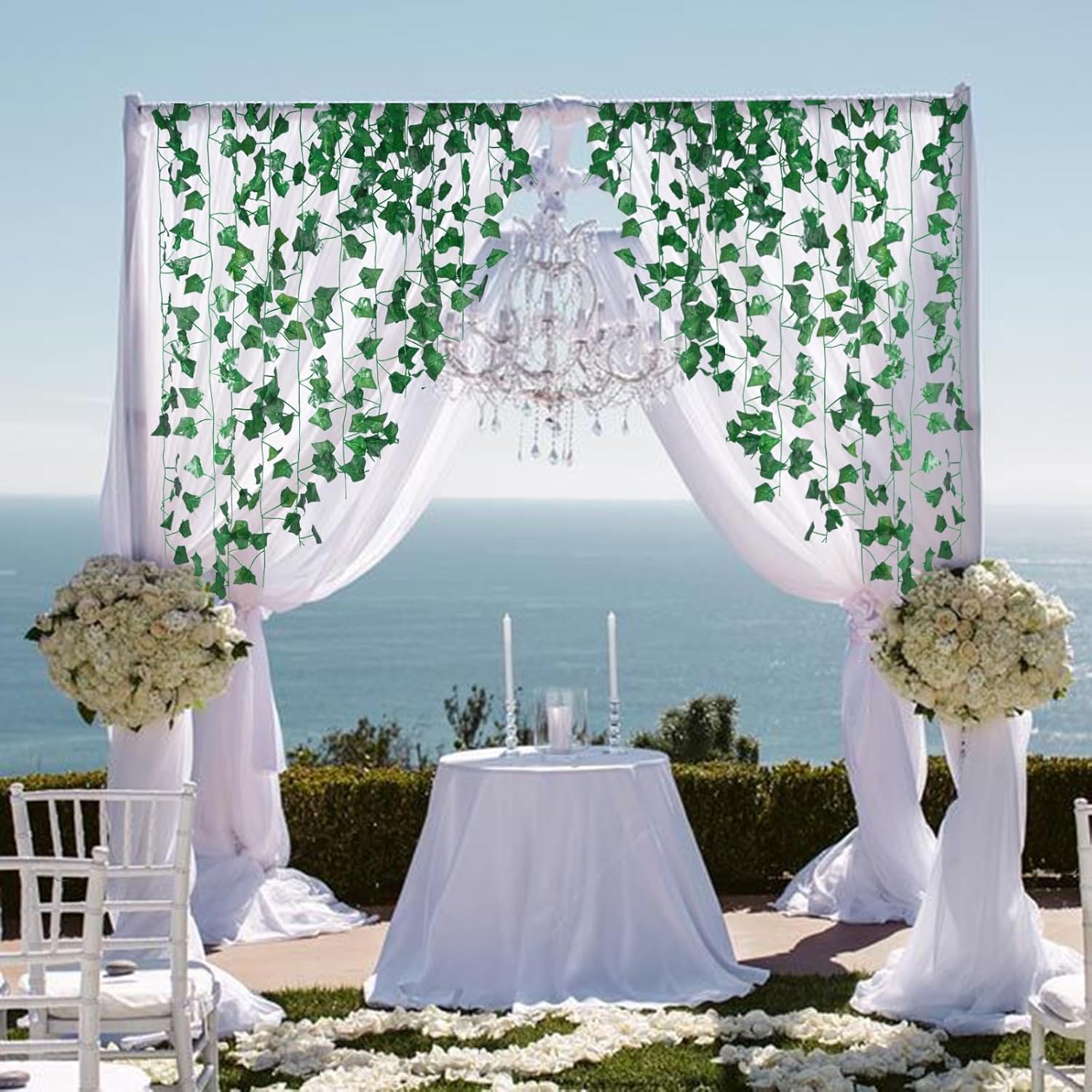 Fake Vines for Room Decor(12 Pack 84 Feet) Aesthetic Artificial Plant Ivy Leaves Hanging Greenery Garlands for Home Bedroom Wall Wedding Christmas Party Office Patio Outdoor Garden Décor