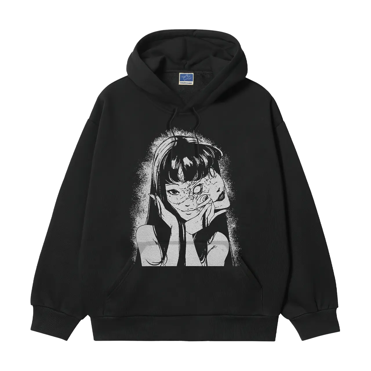Tomie "True Form" Heavyweight Vintage Hoodie Cotton Blend Classic Anime Sweatshirt Menswear Tops Pullover Long Sleeve Casual Biker Black Slogan Print Crewneck Wetsuit