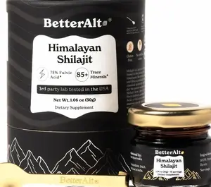 Better Alt Pure Himalayan Shilajit Resin Pack of 1 High Potency Gold Grade 150 Servings for Energy Boost & Immune Support, 85+ Trace Minerals, 75%+ Fulvic Acid, with Lab Test Report,400 mg