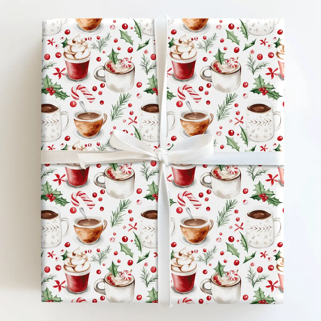 Cocoa and CoffeeWrap Wrapping, Holiday Gift Wrap Wrap Elegant Gift Wrap Wrapping Paper Seasonal, Gift Warp, floral wrapping paper